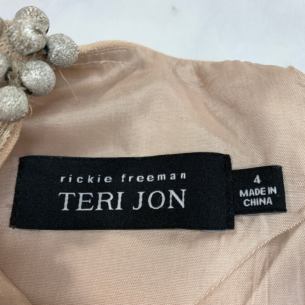 Rickie Freeman Teri Jon Ombre Beaded Cream Dress - Picture 6 of 8